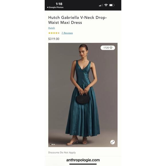 Hutch Women's Gabriella V-Neck Drop Waist Maxi Dress Sleeveless Size 8 NWOT - Picture 4 of 12